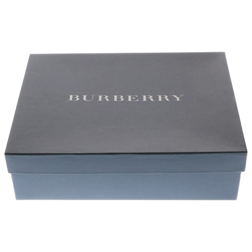BURBERRY(バーバリー) ロゴプレート レザー クラッチ セカンドバッグ シルバー金具 ブラック KM5047