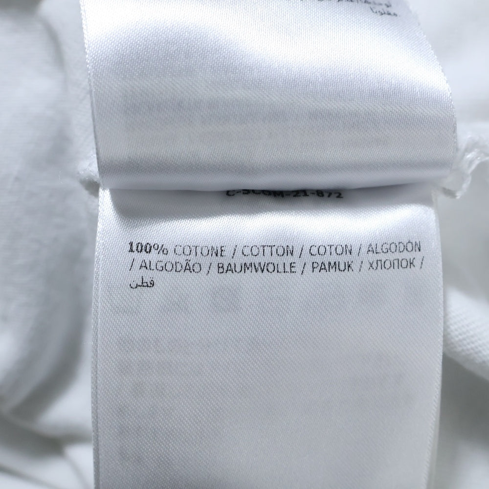 MONCLER(モンクレール) ワンポイント ワッペンロゴ 袖ラバーロゴテープ クルーネック 半袖Tシャツ カットソー ホワイト G20918C00026 8390T