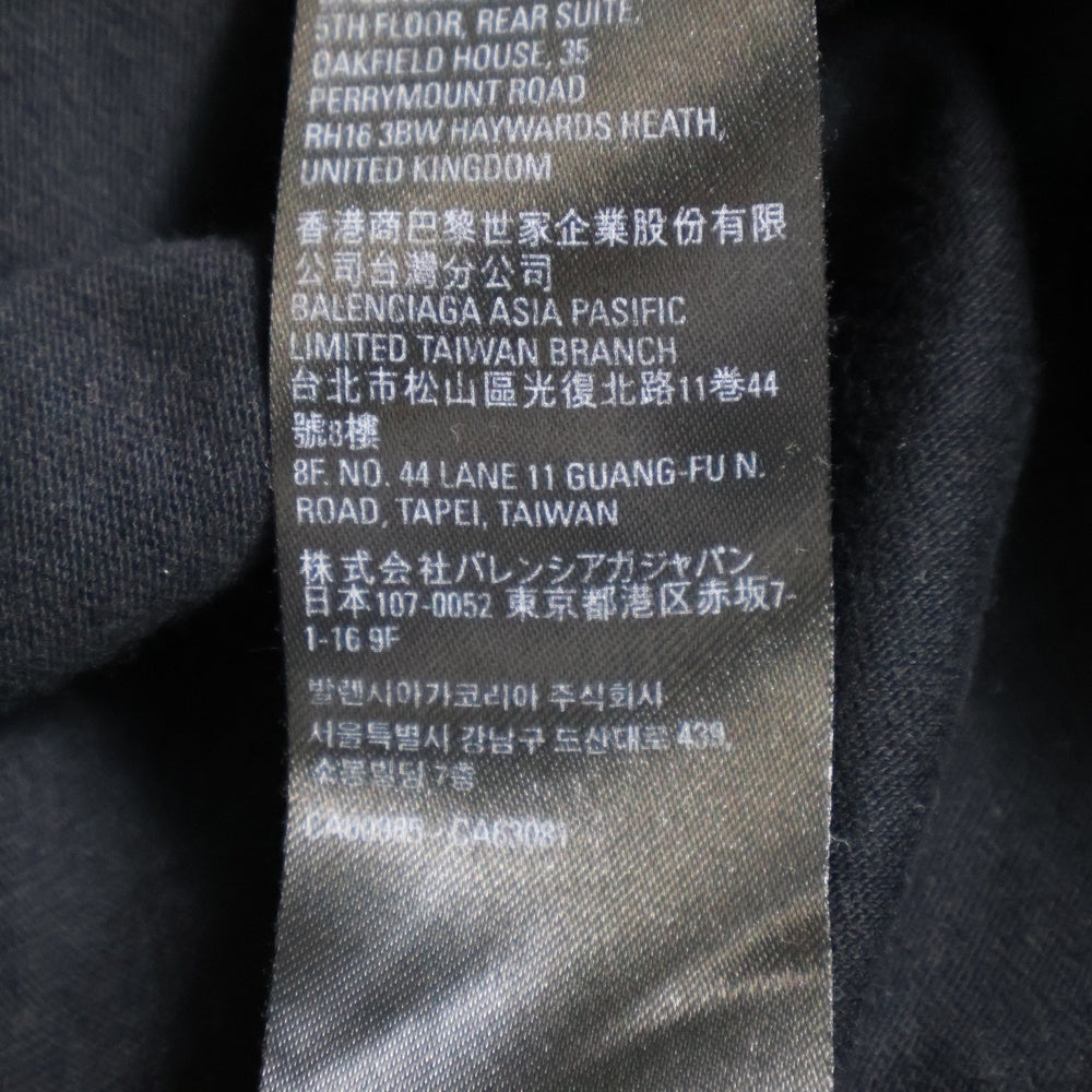 BALENCIAGA(バレンシアガ) 22AW シグネチャーロゴ ダメージ加工 オーバーサイズ半袖Tシャツ 612966 TMVB4 ブラック