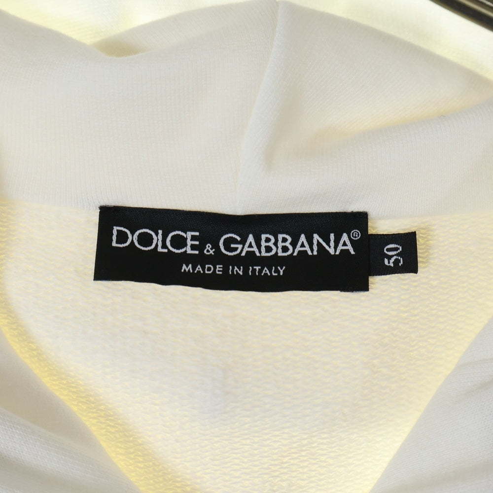 DOLCE & GABBANA(ドルチェアンドガッバーナ) ロゴテープスウェットジップアップパーカー ホワイト G9P10T FU7DU