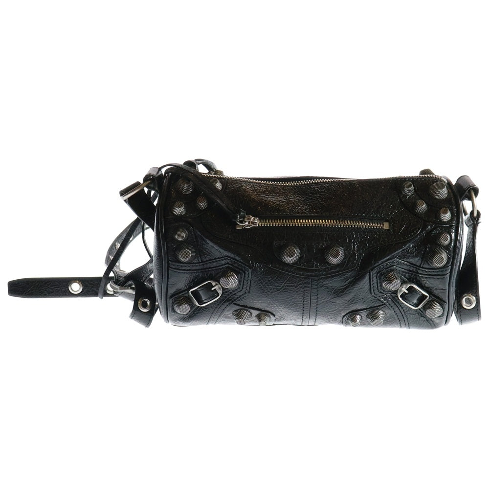 BALENCIAGA(バレンシアガ) LE CAGOLE CYLINDER BAG ル カゴール シリンダー レザー 2WAY ハンド クロスボディ ショルダー バッグ シルバー金具 ブラック 771716