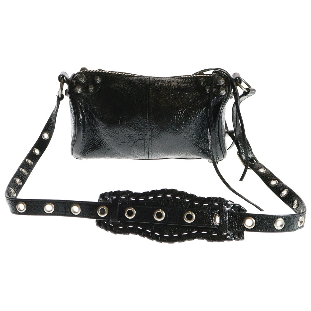 BALENCIAGA(バレンシアガ) LE CAGOLE CYLINDER BAG ル カゴール シリンダー レザー 2WAY ハンド クロスボディ ショルダー バッグ シルバー金具 ブラック 771716