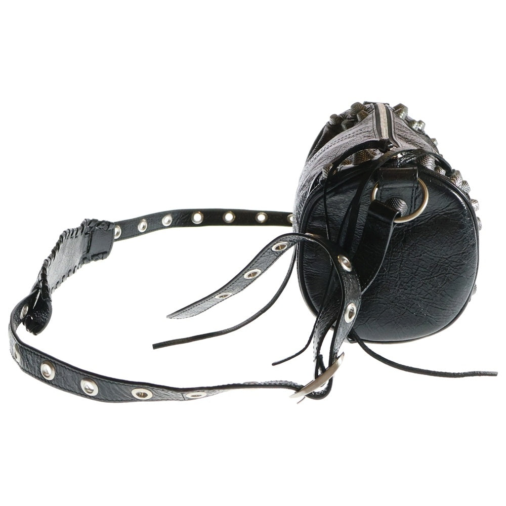 BALENCIAGA(バレンシアガ) LE CAGOLE CYLINDER BAG ル カゴール シリンダー レザー 2WAY ハンド クロスボディ ショルダー バッグ シルバー金具 ブラック 771716