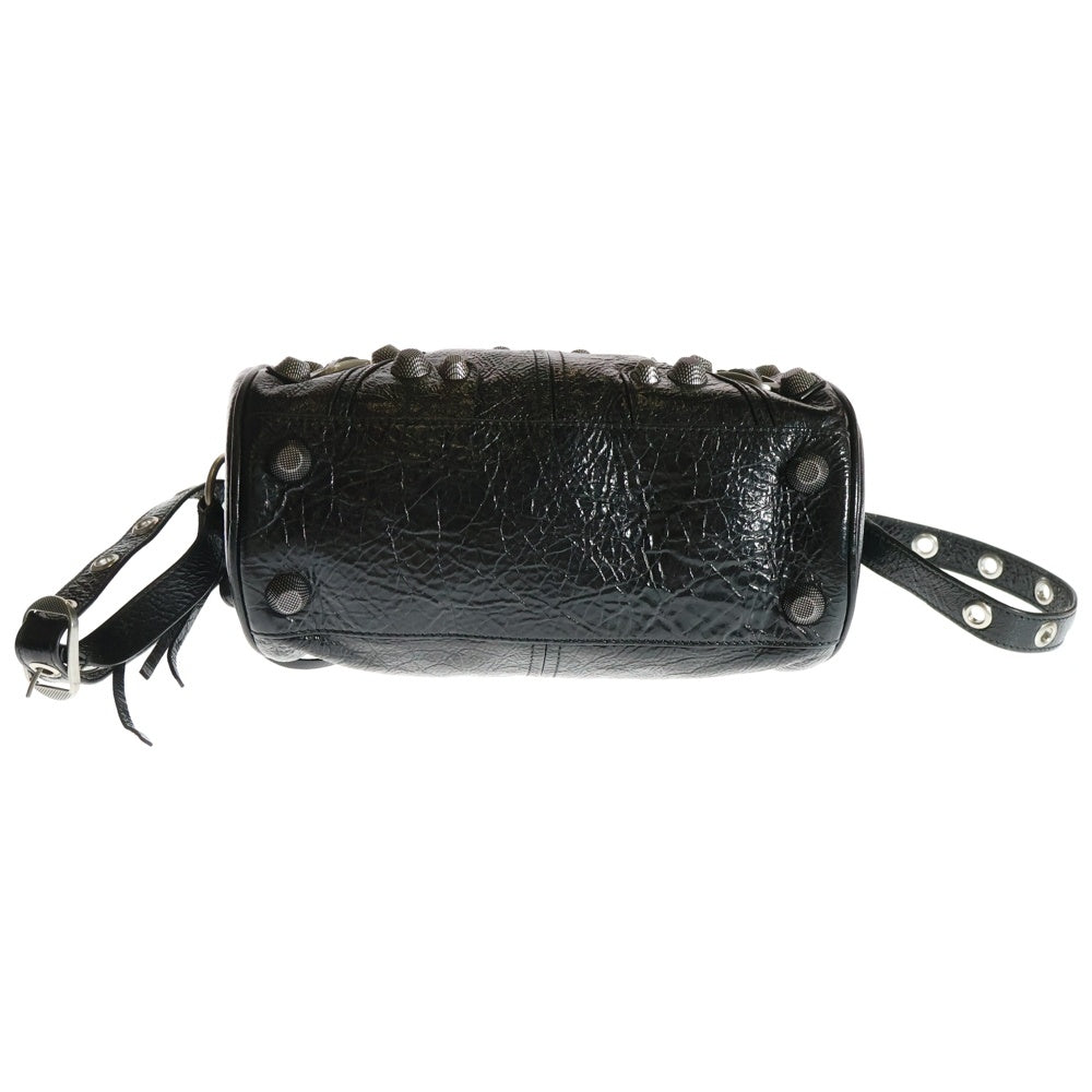 BALENCIAGA(バレンシアガ) LE CAGOLE CYLINDER BAG ル カゴール シリンダー レザー 2WAY ハンド クロスボディ ショルダー バッグ シルバー金具 ブラック 771716