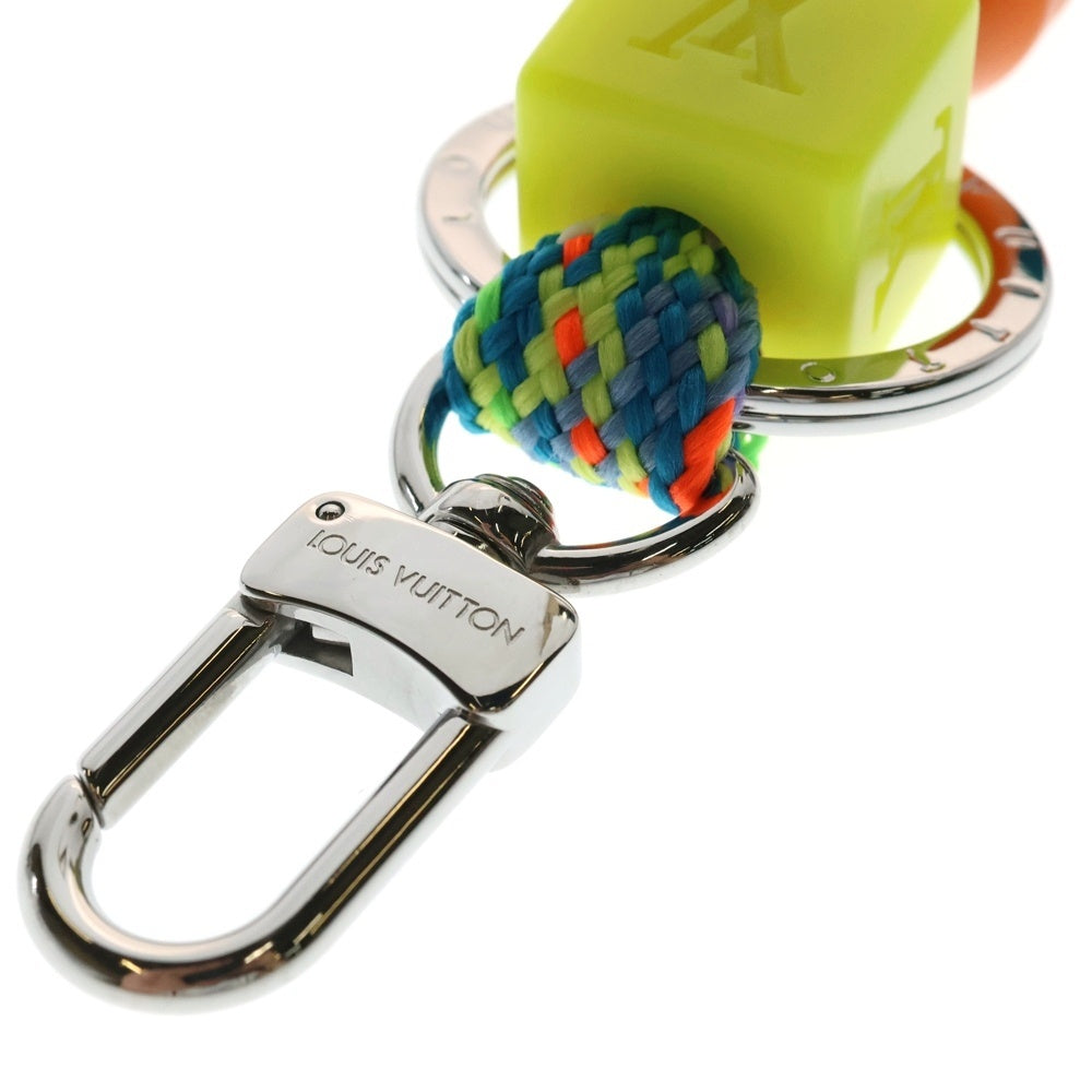 LOUIS VUITTON(ルイヴィトン) ポルトクレ LV プレイ モノグラム キーリング キーホルダー バッグチャーム マルチカラー オレンジ/ブルー MP3450