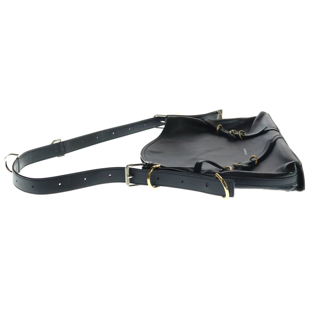 GIVENCHY(ジバンシィ) VOYOU ヴォワイユー レザー ワンショルダーバッグ ゴールド/シルバー金具 ブラック
