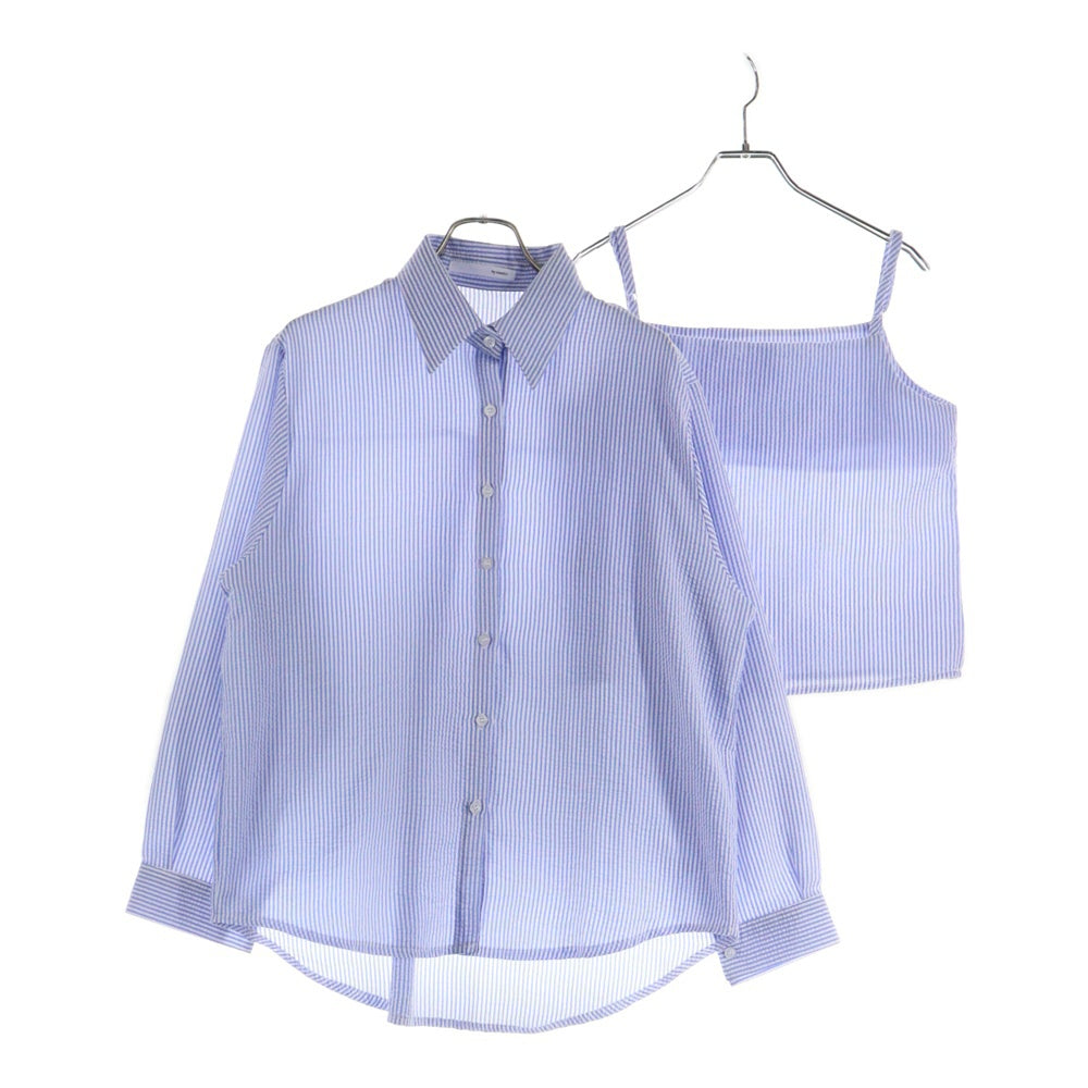 NO BRAND(ノーブランド) アンサンブル（シャツ・キャミソール） 青