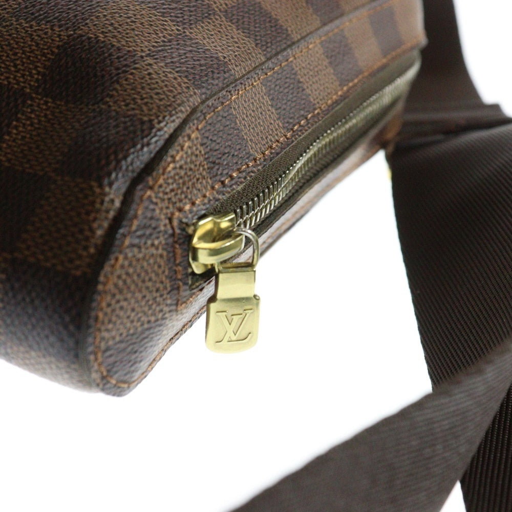 LOUIS VUITTON(ルイヴィトン) ジェロニモス ダミエ PVC レザー ショルダー ボディバッグ ゴールド金具 ブラウン N51994