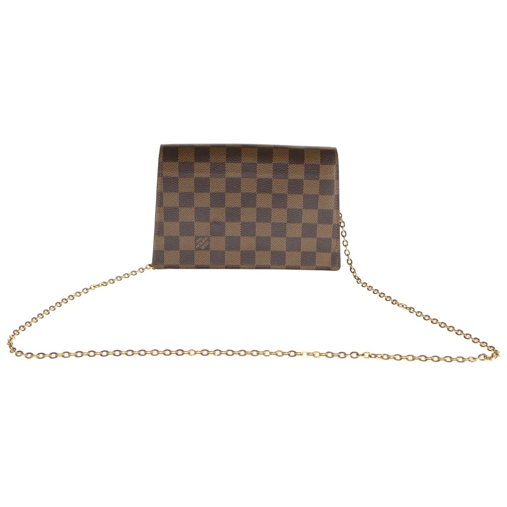 LOUIS VUITTON(ルイヴィトン) ポルトフォイユ クロワゼット マグノリア ダミエ PVC レザー チェーン ショルダーバッグ ゴールド金具 ブラウン N60287