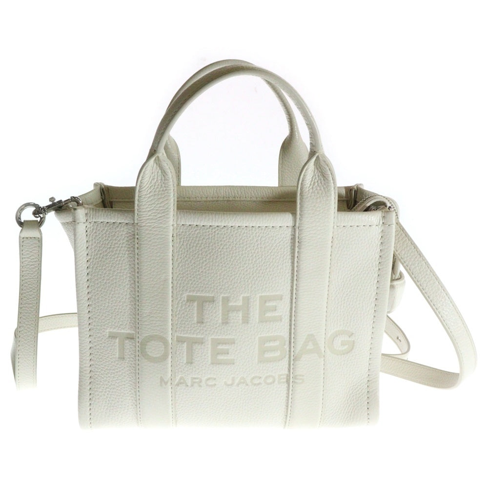 MARC JACOBS(マークジェイコブス) ザ レザー ミディアム トート 2WAY ハンド ショルダーバッグ シルバー金具 ホワイト H004L01PF21