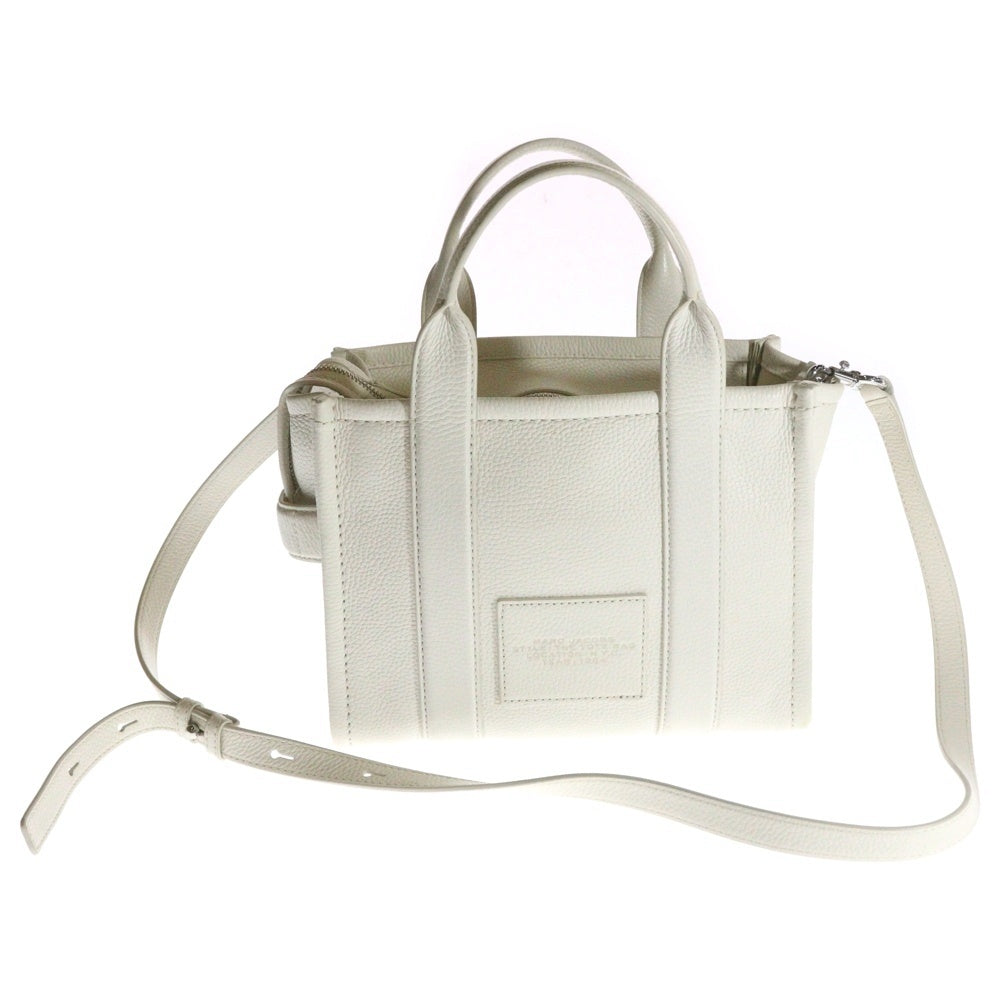 MARC JACOBS(マークジェイコブス) ザ レザー ミディアム トート 2WAY ハンド ショルダーバッグ シルバー金具 ホワイト H004L01PF21