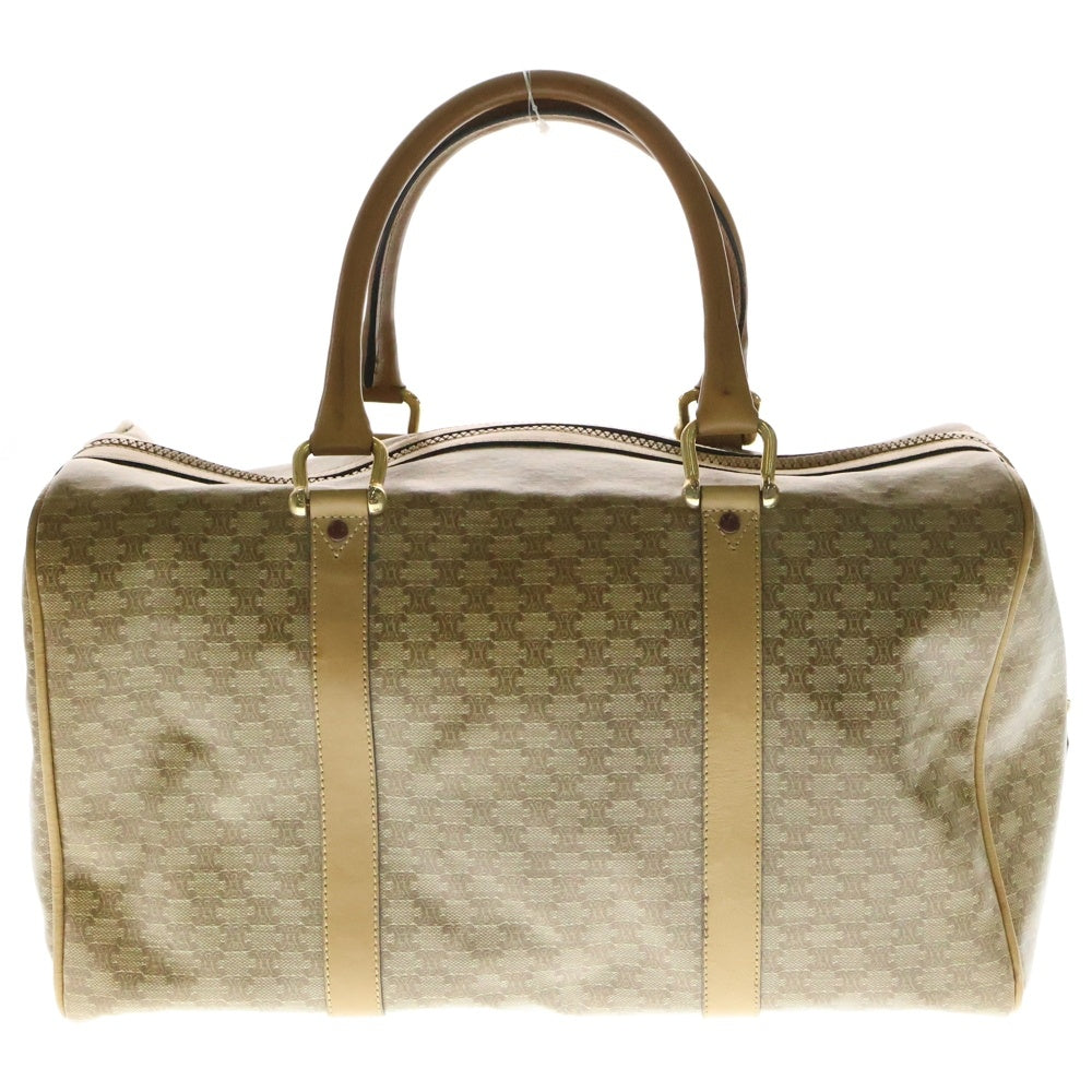 CELINE(セリーヌ) マカダム柄 トリオンフロゴ ハンド ボストンバッグ ベージュ/ブラウン