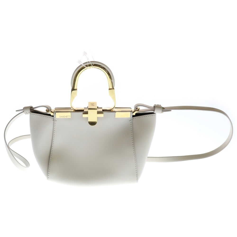 ZANCHETTI(ザンチェッティ) AMLETO アムレット ミニ 2wayショルダーバッグ ベージュ レザー
