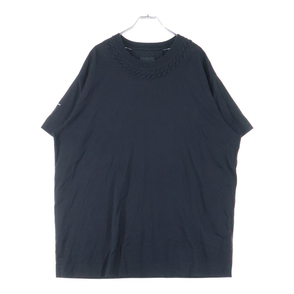 GIVENCHY(ジバンシィ) 21SS エンボス チェーン グラフィック 袖ロゴプリント 半袖Tシャツ カットソー ブラック BM712P3Y6B