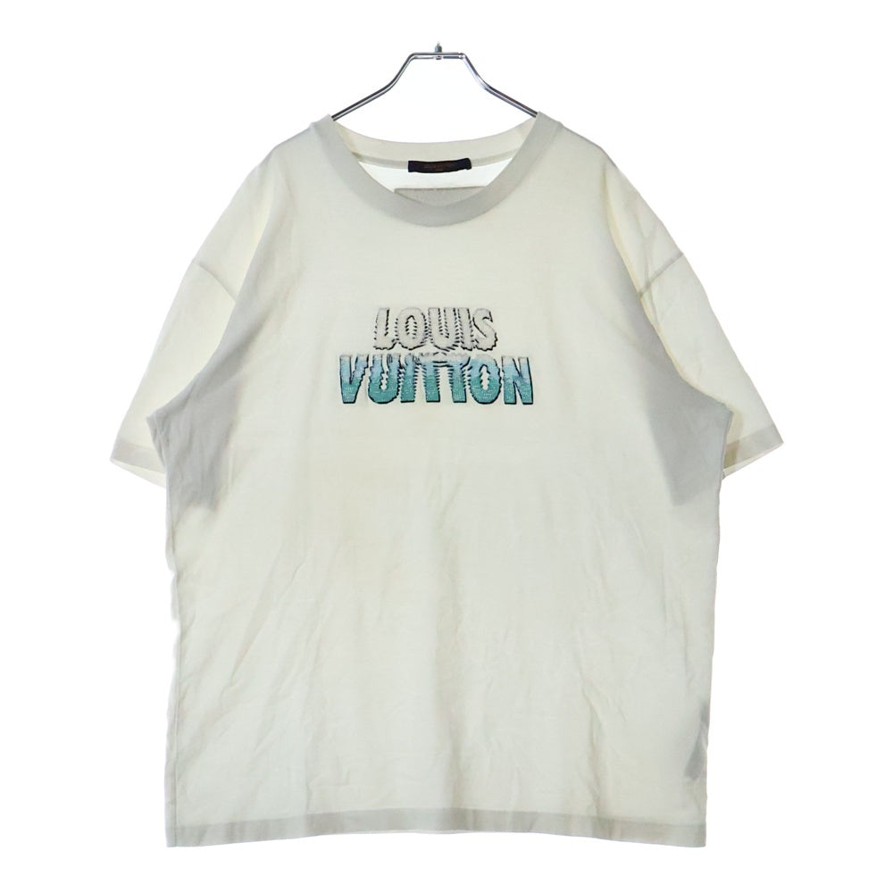 LOUIS VUITTON(ルイヴィトン) 23AW ビーズロゴ 刺繍 クルーネック 半袖Tシャツ カットソー ホワイト RM232M NPG HPY35W