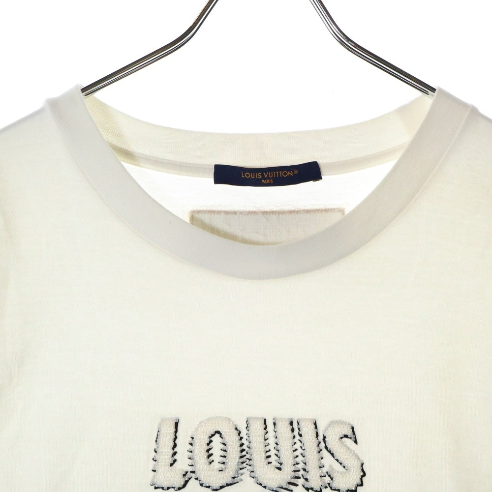 LOUIS VUITTON(ルイヴィトン) 23AW ビーズロゴ 刺繍 クルーネック 半袖Tシャツ カットソー ホワイト RM232M NPG HPY35W