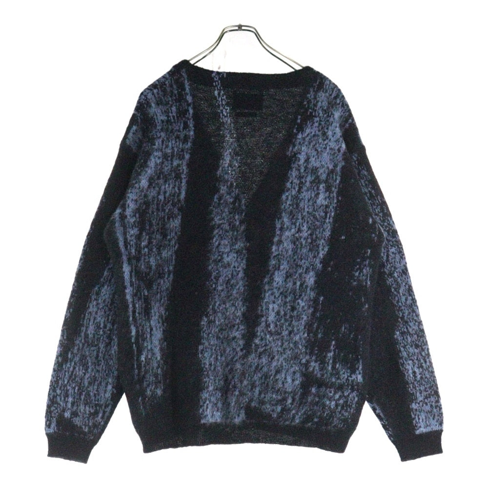 YOKE(ヨーク) 24AW JACQUARD MOHAIR CARDIGAN ジャガード モヘヤ ウール混 ニット カーディガン ブラック/ブルー YK24FW0814S