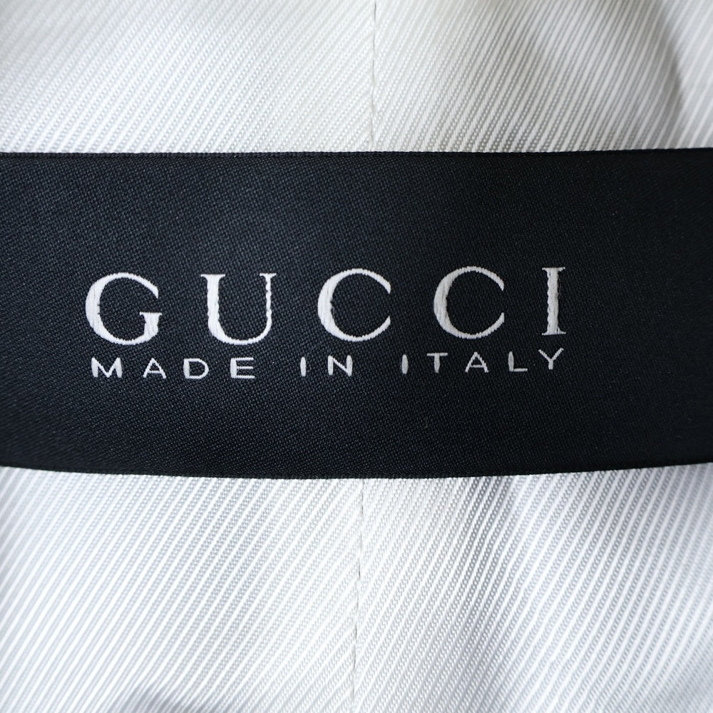 GUCCI(グッチ) 15AW ナンバリング刺繍 メルトンウール ロング ピーコート ネイビー 399130