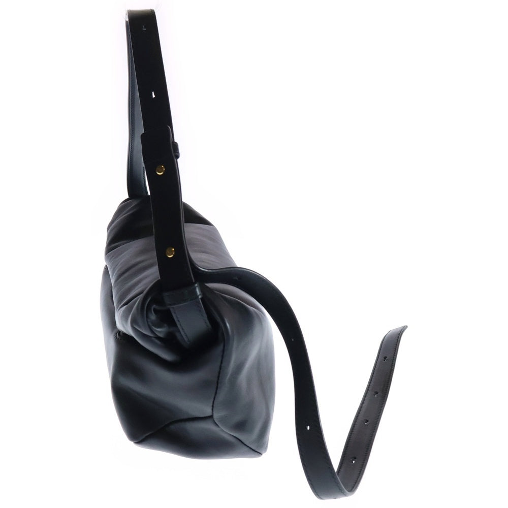 JIL SANDER NAVY(ジルサンダーネイビー) ロールアップ クロスボディバッグ ハンドバッグ ワンショルダーバッグ ブラック ゴールド金具 レザー