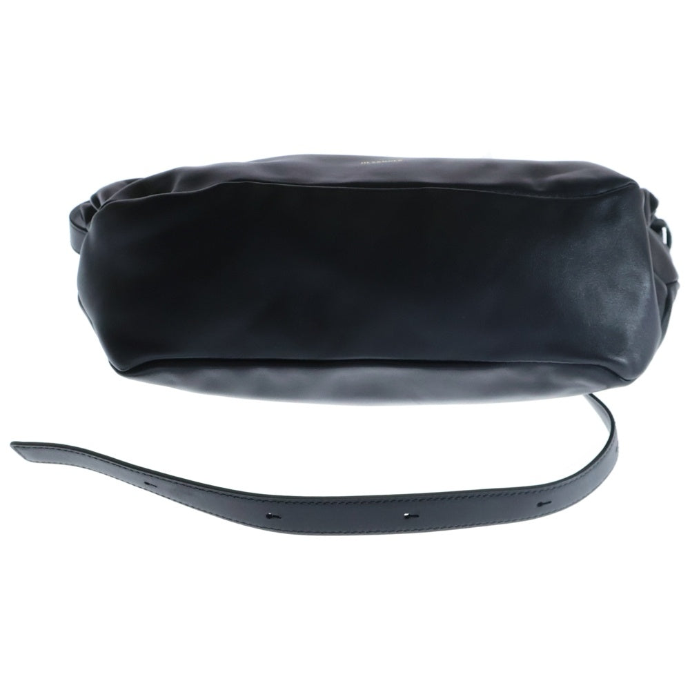 JIL SANDER NAVY(ジルサンダーネイビー) ロールアップ クロスボディバッグ ハンドバッグ ワンショルダーバッグ ブラック ゴールド金具 レザー
