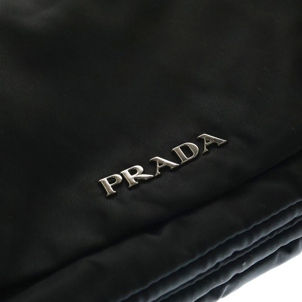 PRADA(プラダ) フリル ワンショルダーバッグ ハンドバッグ ブラック シルバー金具 テスート×レザー BR4023