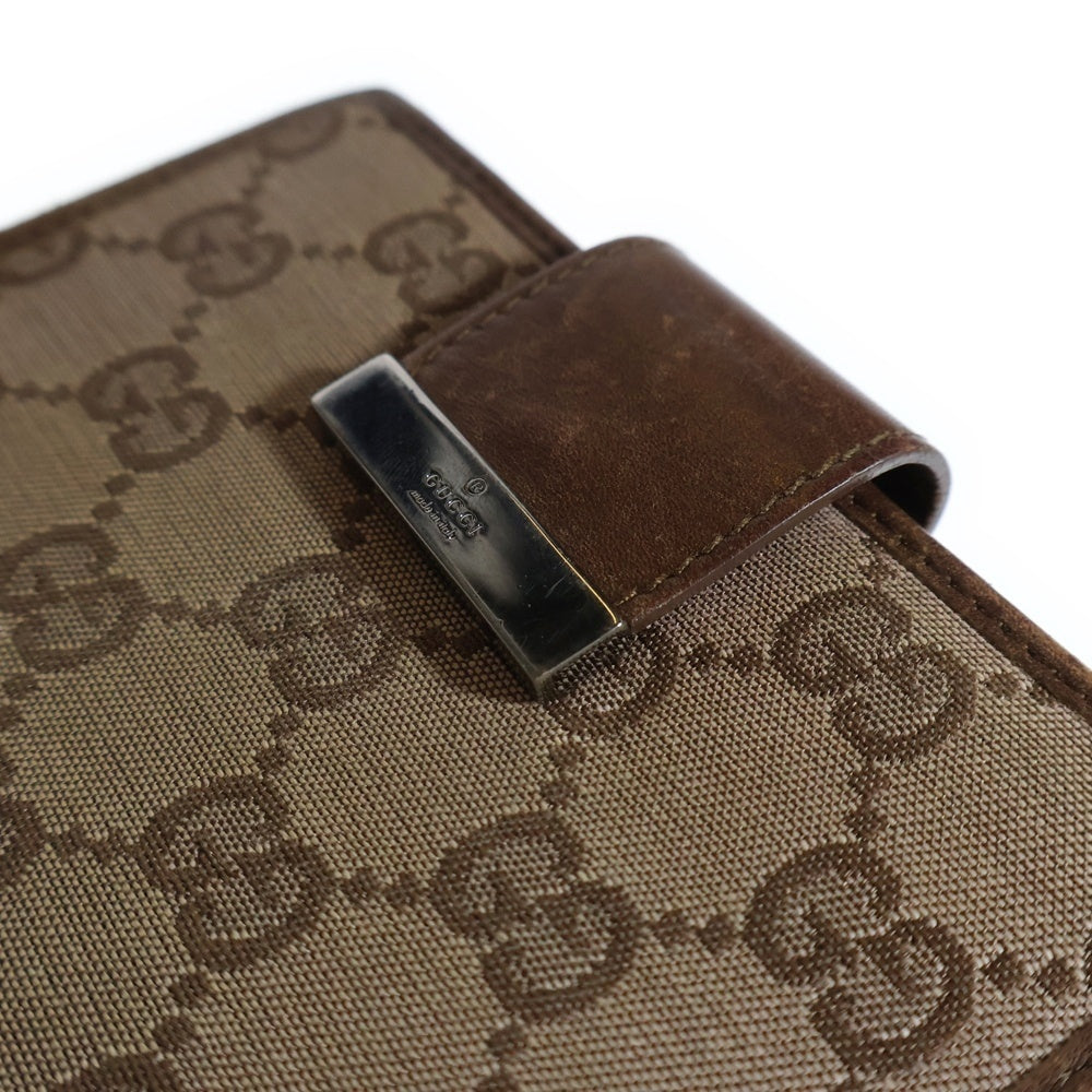 GUCCI(グッチ) GGキャンバス 二つ折り財布 コンパクトウォレット カードケース ベージュ レザー×キャンバス 0353661