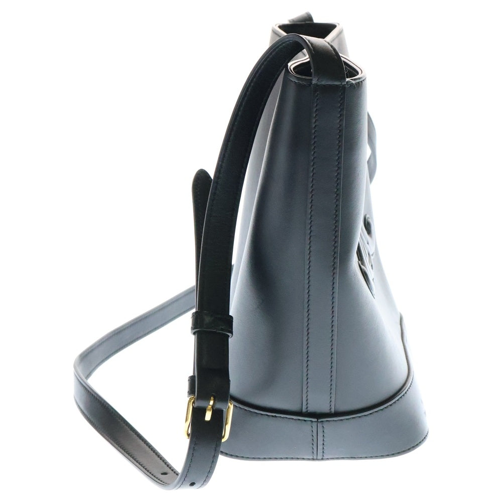 CELINE(セリーヌ) キュイルトリオンフ スモールバケット レザーショルダーバッグ ブラック レディース