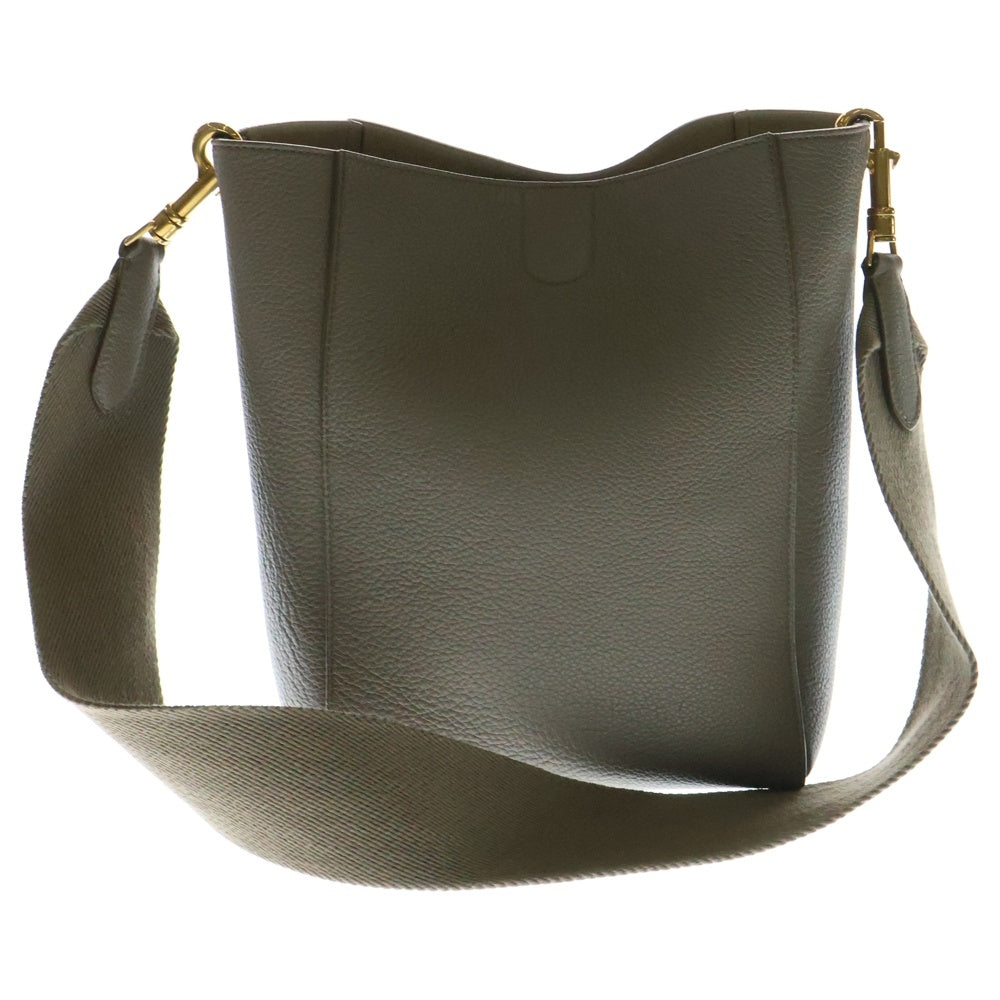 CELINE(セリーヌ) サングルバケット スモール ロゴレザーショルダーバッグ ベージュ レディース
