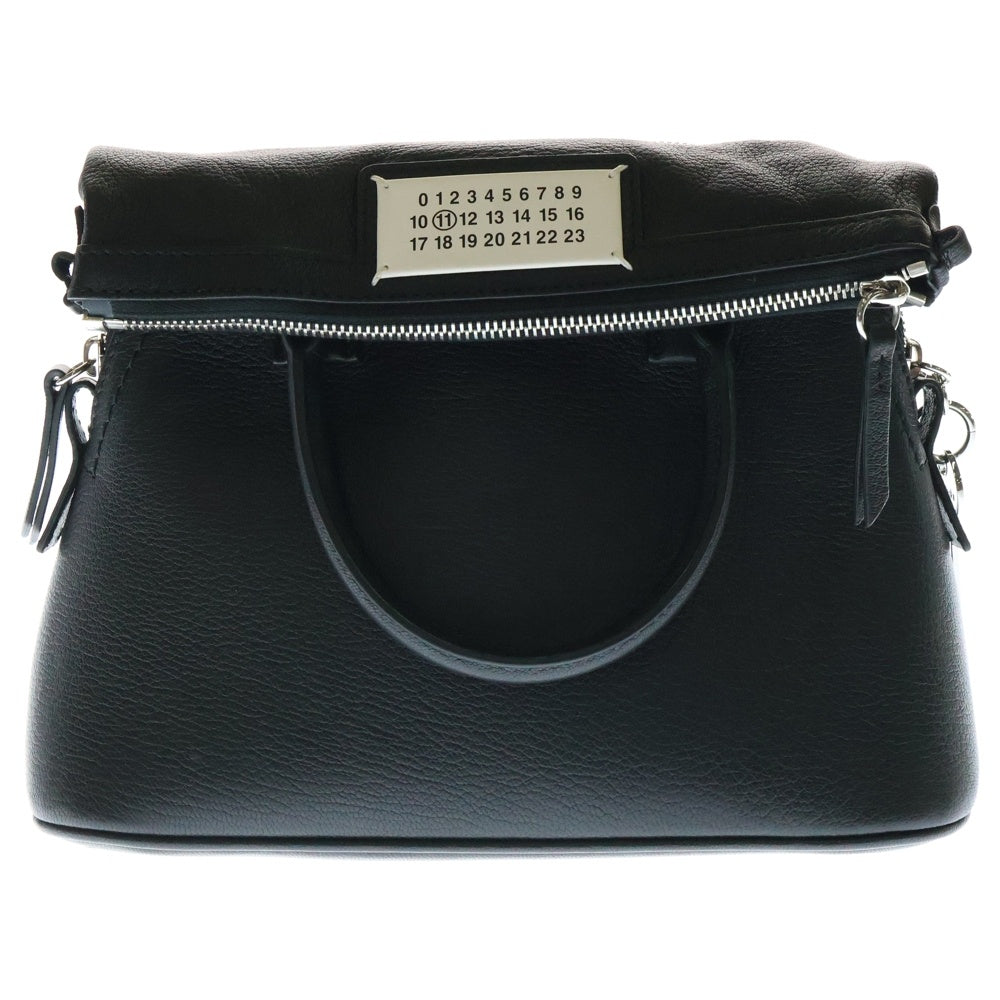 Maison Margiela 11(メゾンマルジェラ11) 5AC 2WAY レザーショルダーバッグ ハンドバッグ ブラック S58WG0082 P4455