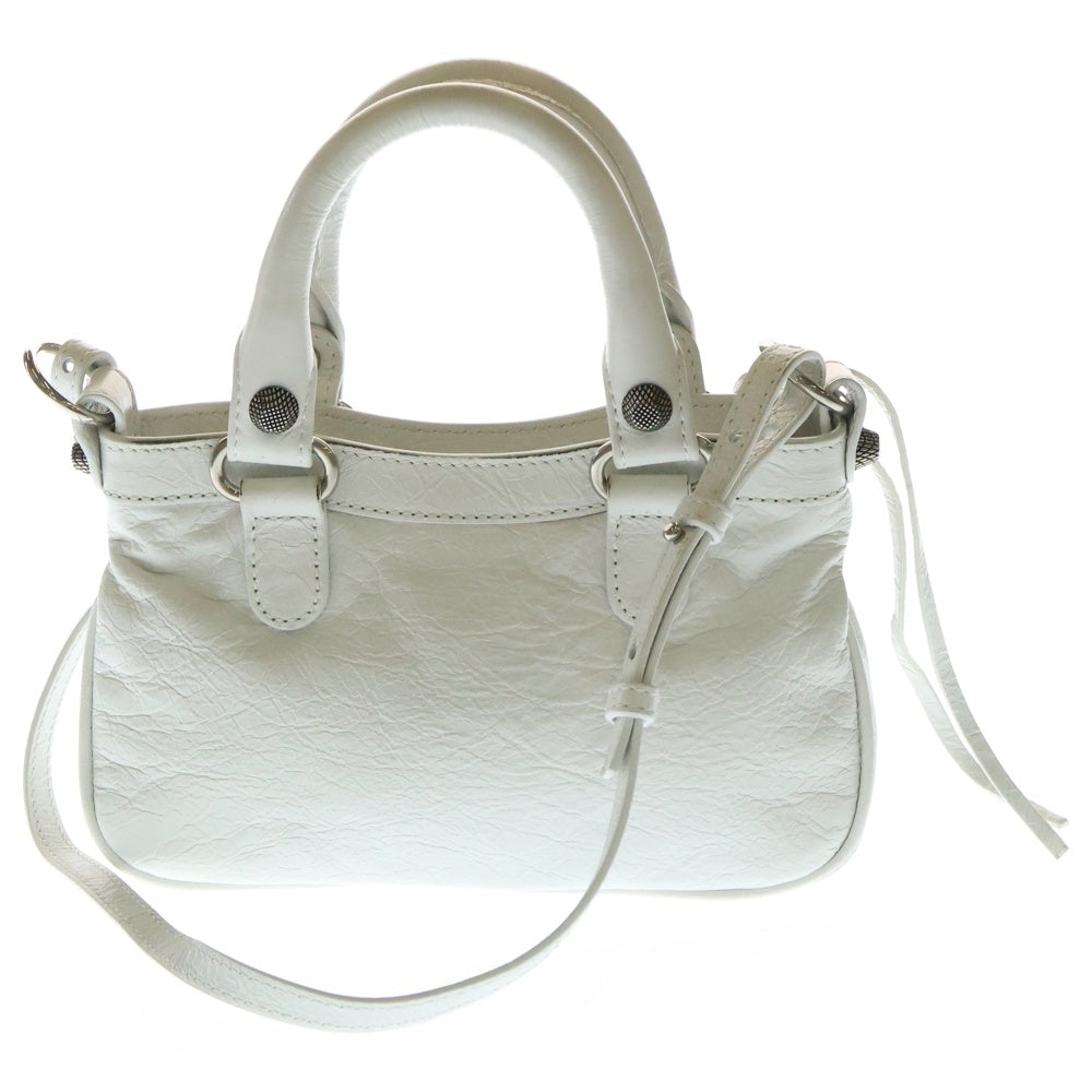 BALENCIAGA(バレンシアガ) Neo Cagole Mini ネオカゴール ミニ 2WAY ミラー付レザーハンドバッグ ショルダーバッグ ホワイト 785690