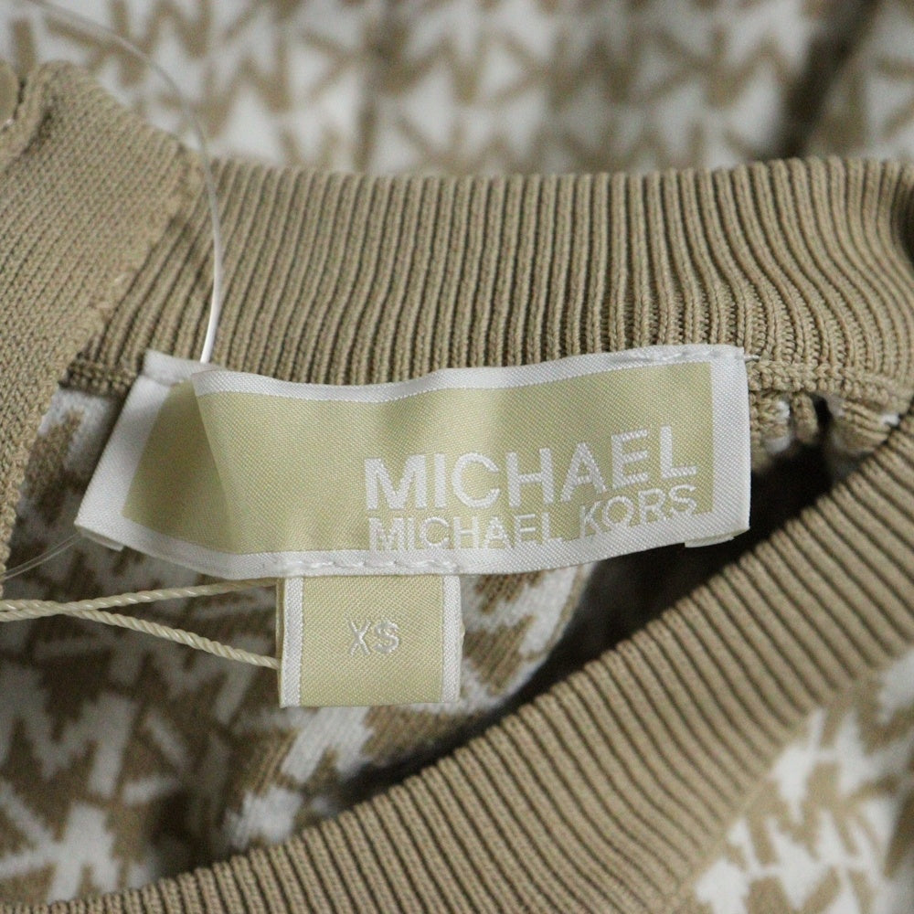 MICHAEL KORS(マイケルコース) MKモノグラム総柄 長袖ニットワンピース ベージュ レディース JH180X84GH