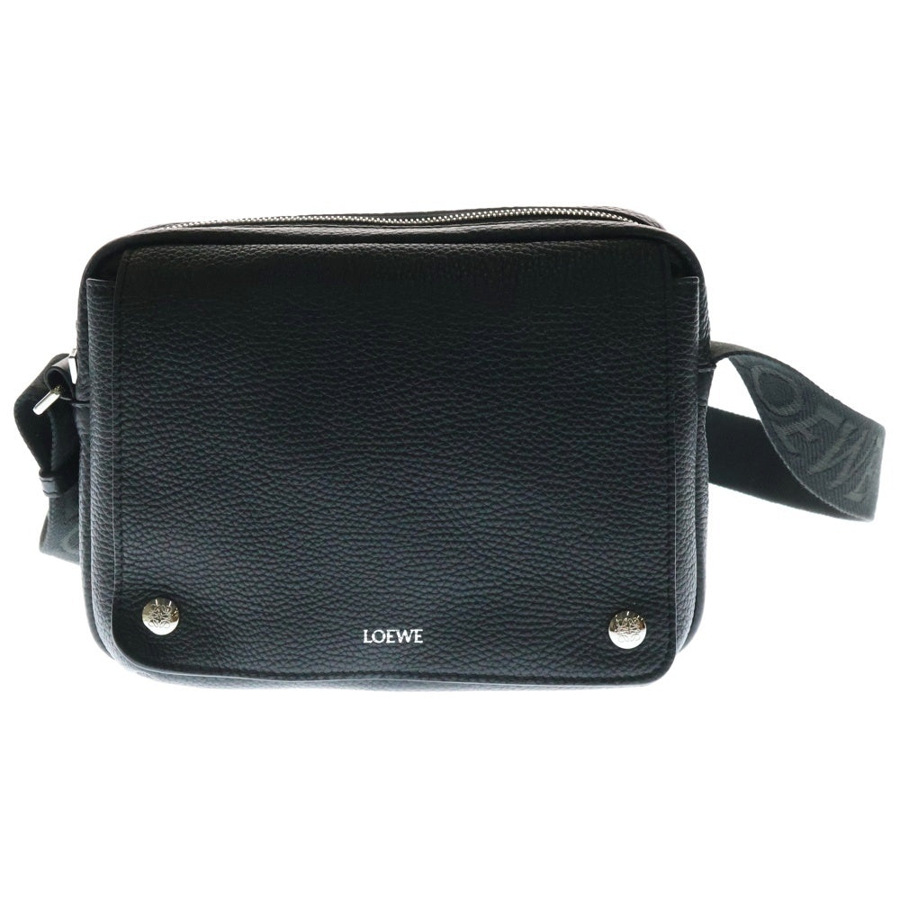 LOEWE(ロエベ) ベブル ロゴレザーメッセンジャーバッグ ショルダーバッグ ブラック ミディアム IDBANBA73X01