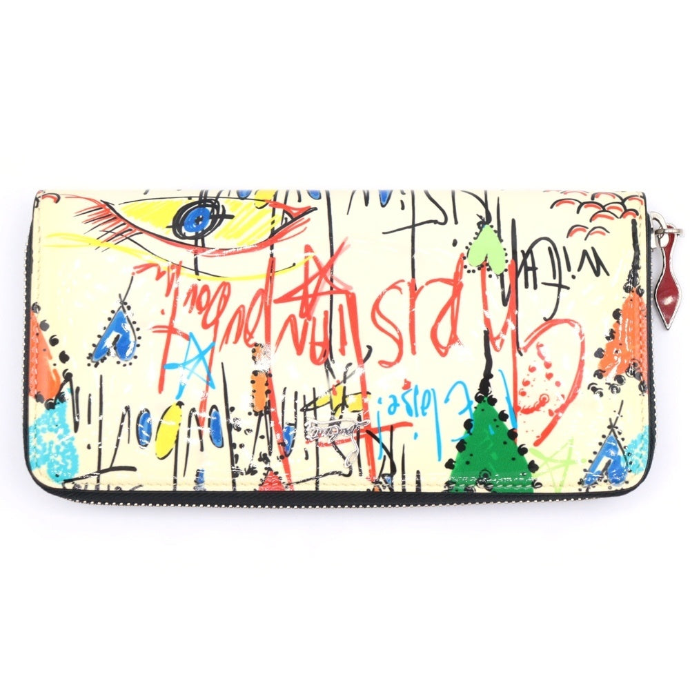 CHRISTIAN LOUBOUTIN(クリスチャンルブタン) ラウンドファスナー 長財布 ロングウォレット パネトーネ マルチカラー エナメルレザー