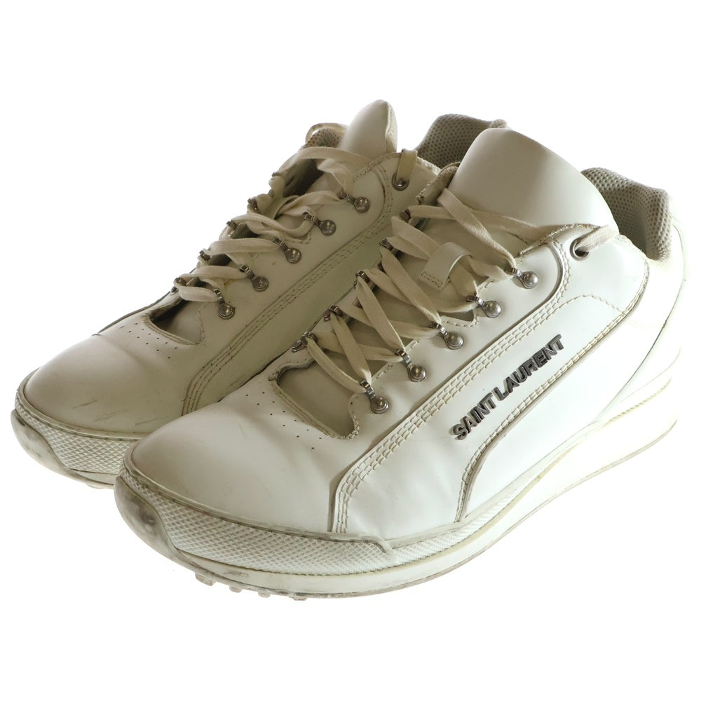 SAINT LAURENT PARIS(サンローランパリ) 18SS ジャンプ ロゴプレート レースアップ レザー ローカットスニーカー シューズ ホワイト 501612