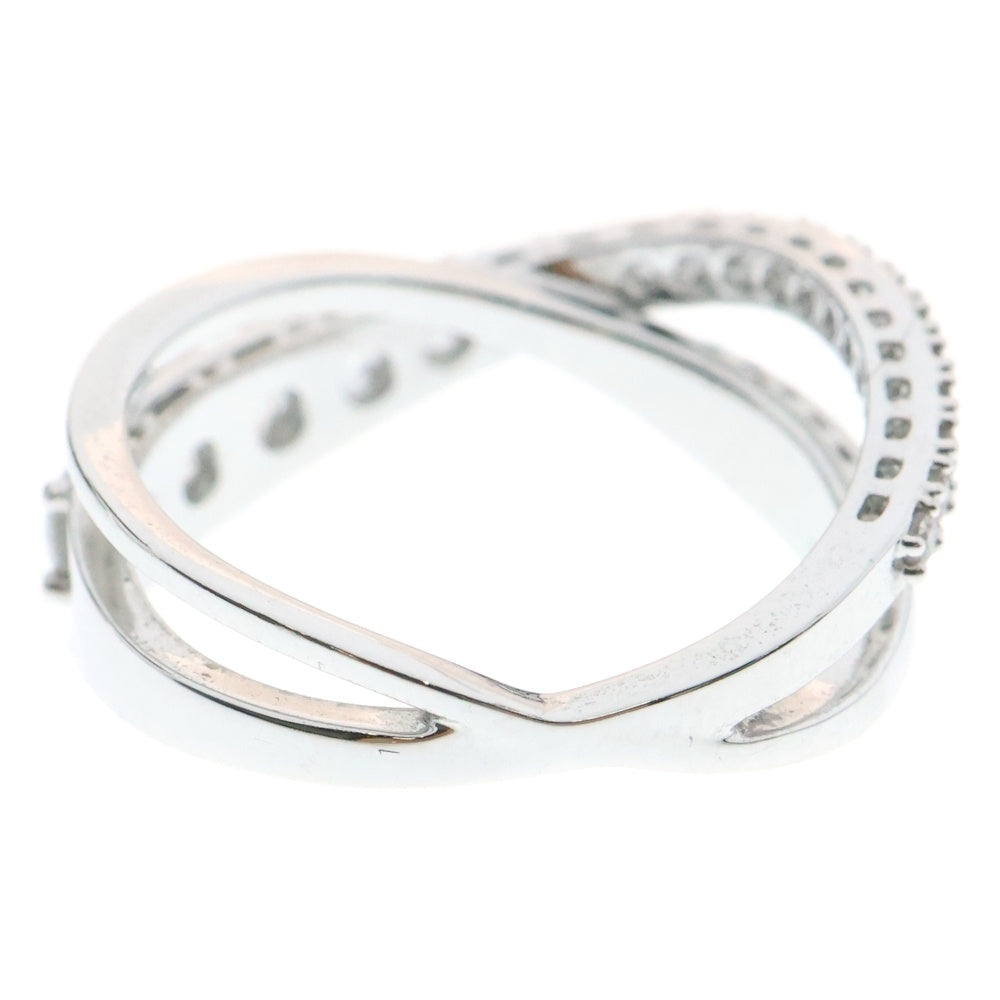SWAROVSKI(スワロフスキー) ツイスト ラインストーン パヴェクリスタル リング 指輪 14号 シルバー レディース