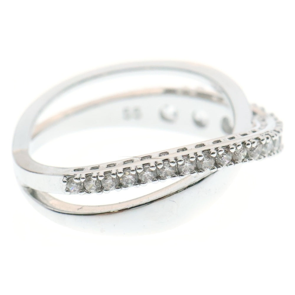 SWAROVSKI(スワロフスキー) ツイスト ラインストーン パヴェクリスタル リング 指輪 14号 シルバー レディース