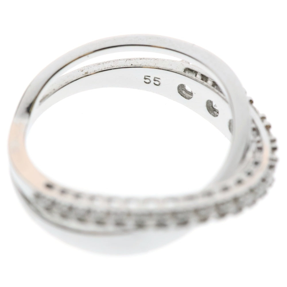 SWAROVSKI(スワロフスキー) ツイスト ラインストーン パヴェクリスタル リング 指輪 14号 シルバー レディース