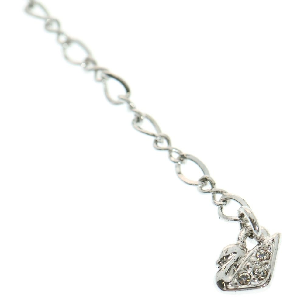 SWAROVSKI(スワロフスキー) ラインストーン スクエアクリスタル チェーン ネックレス シルバー/ブルー レディース