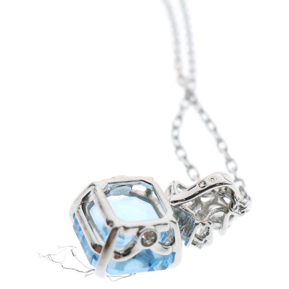 SWAROVSKI(スワロフスキー) スクエアクリスタル ラインストーン チェーン ネックレス シルバー/ライトブルー レディース