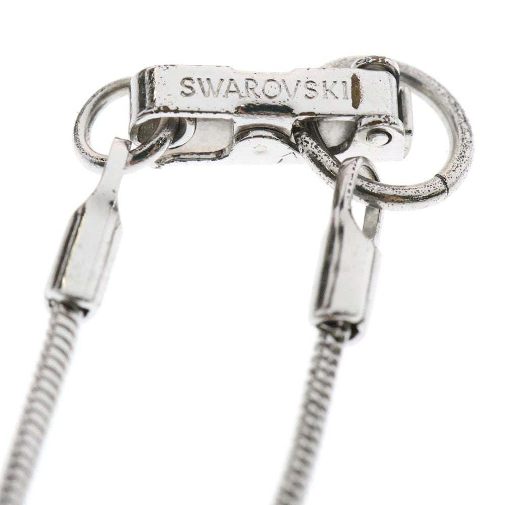 SWAROVSKI(スワロフスキー) パフュームボトル スクエア ラインストーン パヴェクリスタル チェーンネックレス シルバー