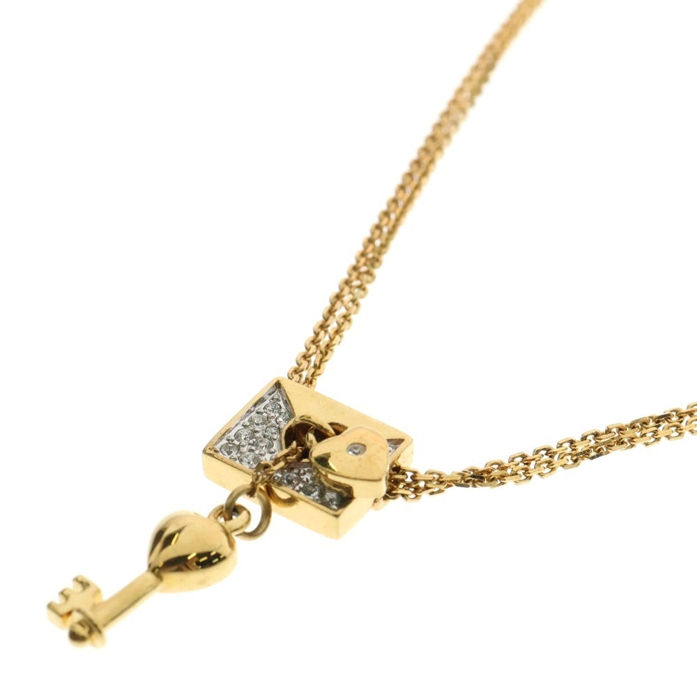 SWAROVSKI(スワロフスキー) ラインストーン パヴェクリスタル レター キー モチーフ チェーン ネックレス ゴールド レディース