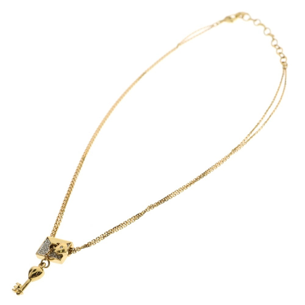 SWAROVSKI(スワロフスキー) ラインストーン パヴェクリスタル レター キー モチーフ チェーン ネックレス ゴールド レディース