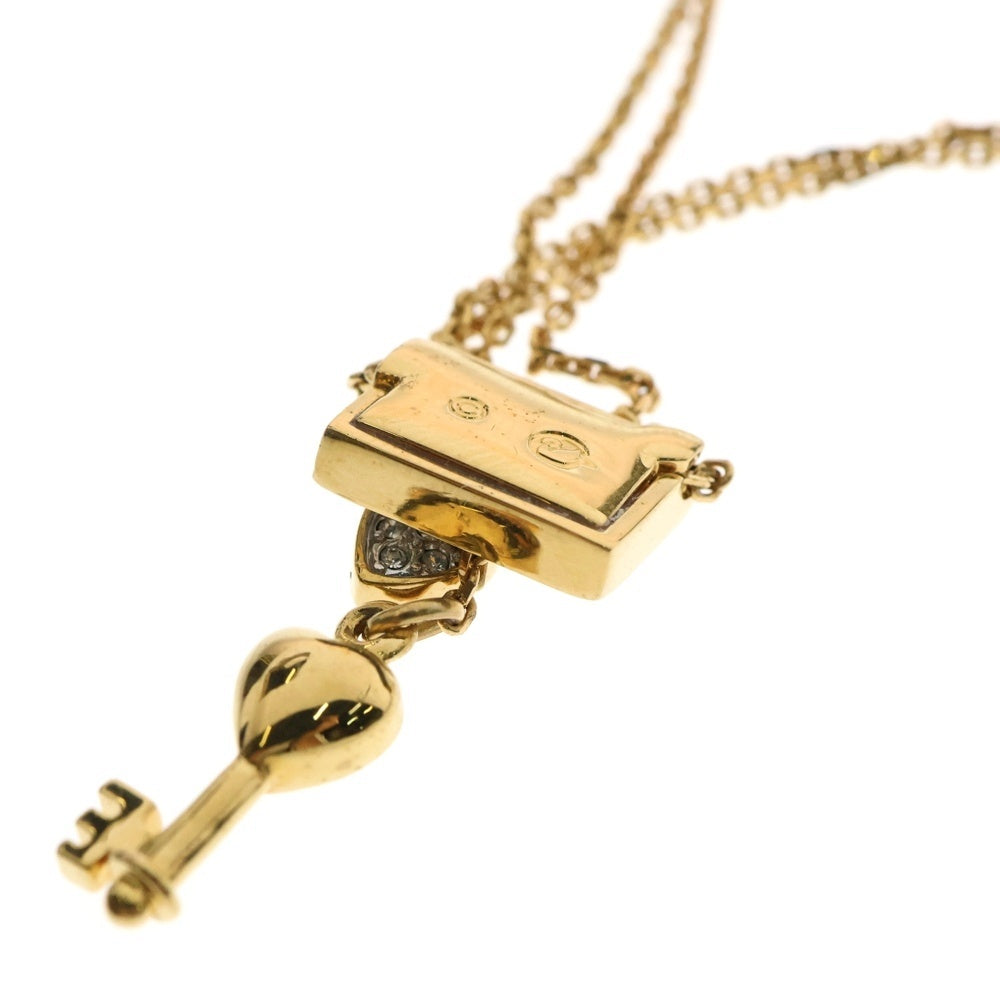 SWAROVSKI(スワロフスキー) ラインストーン パヴェクリスタル レター キー モチーフ チェーン ネックレス ゴールド レディース