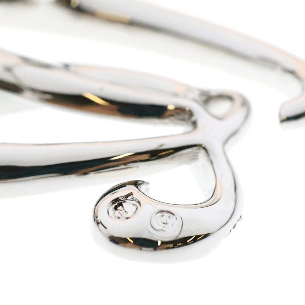 SWAROVSKI(スワロフスキー) ラインストーン リボンモチーフ クリスタル ブローチ ピンバッジ シルバー/ライトブルー レディース