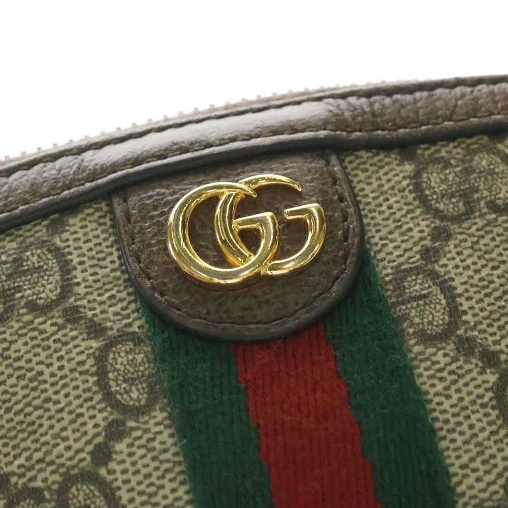GUCCI(グッチ) GGスプリーム シェリーライン 化粧ポーチ ミニバッグ ベージュ PVCキャンバス 62550
