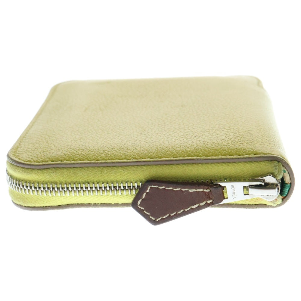 HERMES(エルメス) アザップ シルクイン コンパクト ライム エバーカラー シルバー金具 B刻印 財布