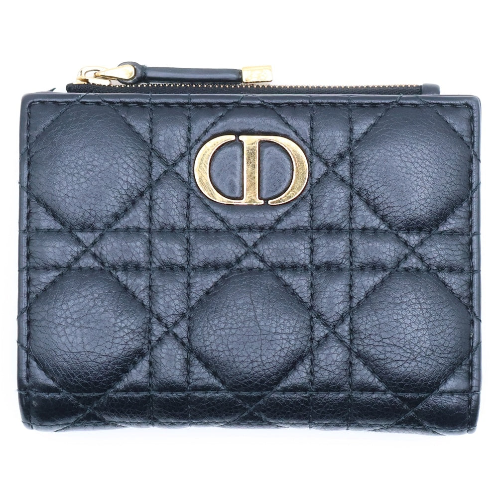 Christian Dior(クリスチャンディオール) Dior Caro カロ ダリア ウォレット 二つ折り財布 ブラック レザー