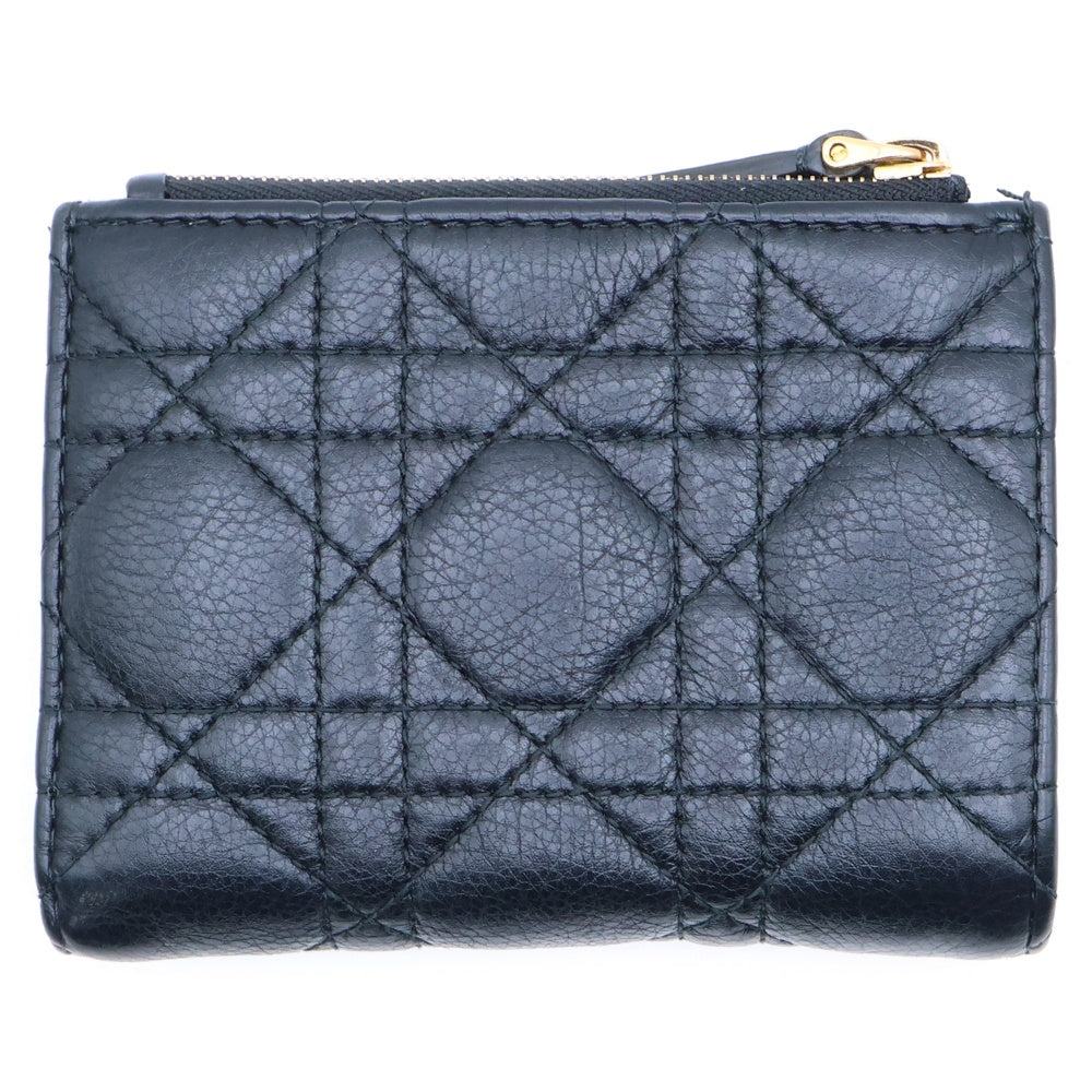 Christian Dior(クリスチャンディオール) Dior Caro カロ ダリア ウォレット 二つ折り財布 ブラック レザー
