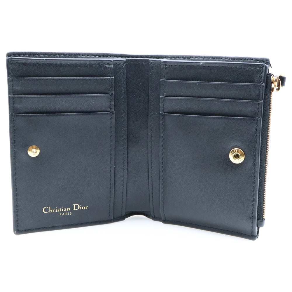 Christian Dior(クリスチャンディオール) Dior Caro カロ ダリア ウォレット 二つ折り財布 ブラック レザー