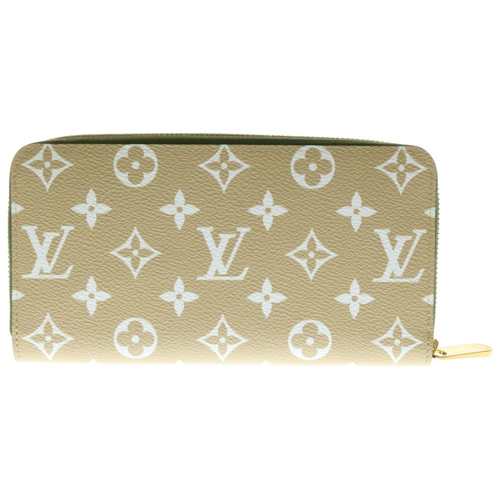 LOUIS VUITTON(ルイヴィトン) モノグラムジャイアント ジッピーウォレット バイカラー グリーン×ベージュ レザー 長財布 M67549